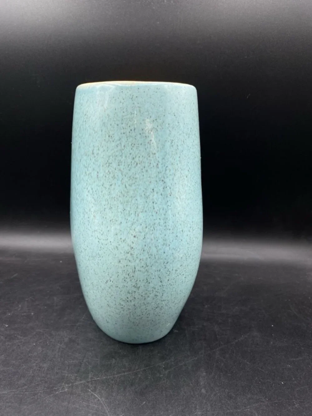 Red Wing Pottery M-1500 Charles Murphy Vase Robin’s Egg Blue Tangerine Inside